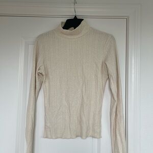Lulus cream Cable Knit Turtleneck Sweater